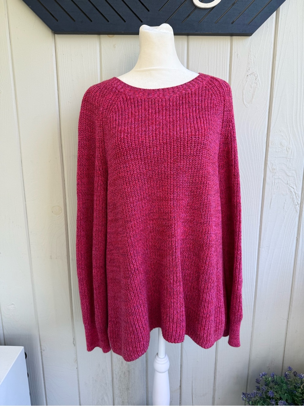 GAP Women's Scoopneck Knit Sweater in Raspberry Pink